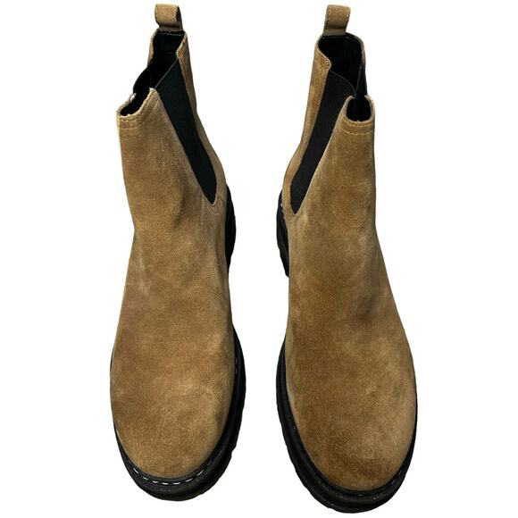 MARC FISHER LTD Padmia Light Natural Suede Lug Sole Chelsea Boots 10 - Picture 2 of 7